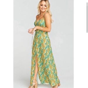 Show me your Mumu EUC Leyton lace up Pineapple maxi dress 🍍